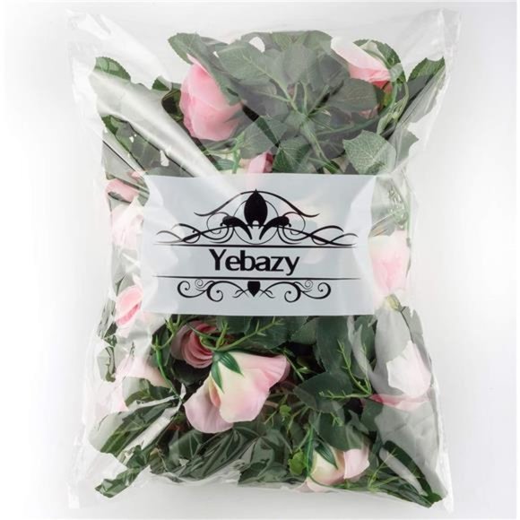 2 PCS (16FT) Fake Rose Vine Garland Artificial Flowers Plants for Hotel Wedding - Picture 3 of 7